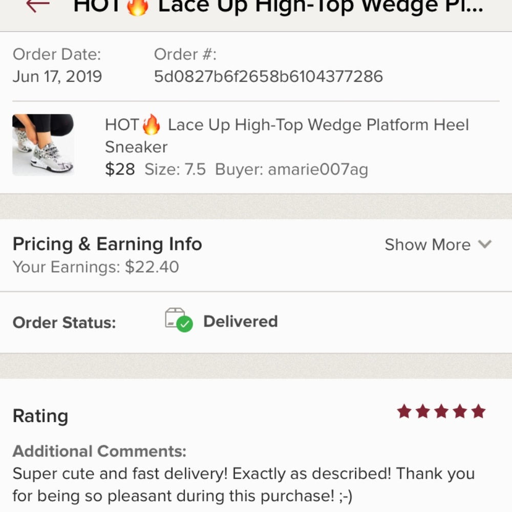 Last SZ 8.5 Lace Up High-Top Wedge Heel Sneakers - Picture 4 of 4